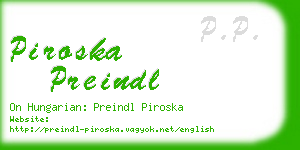 piroska preindl business card